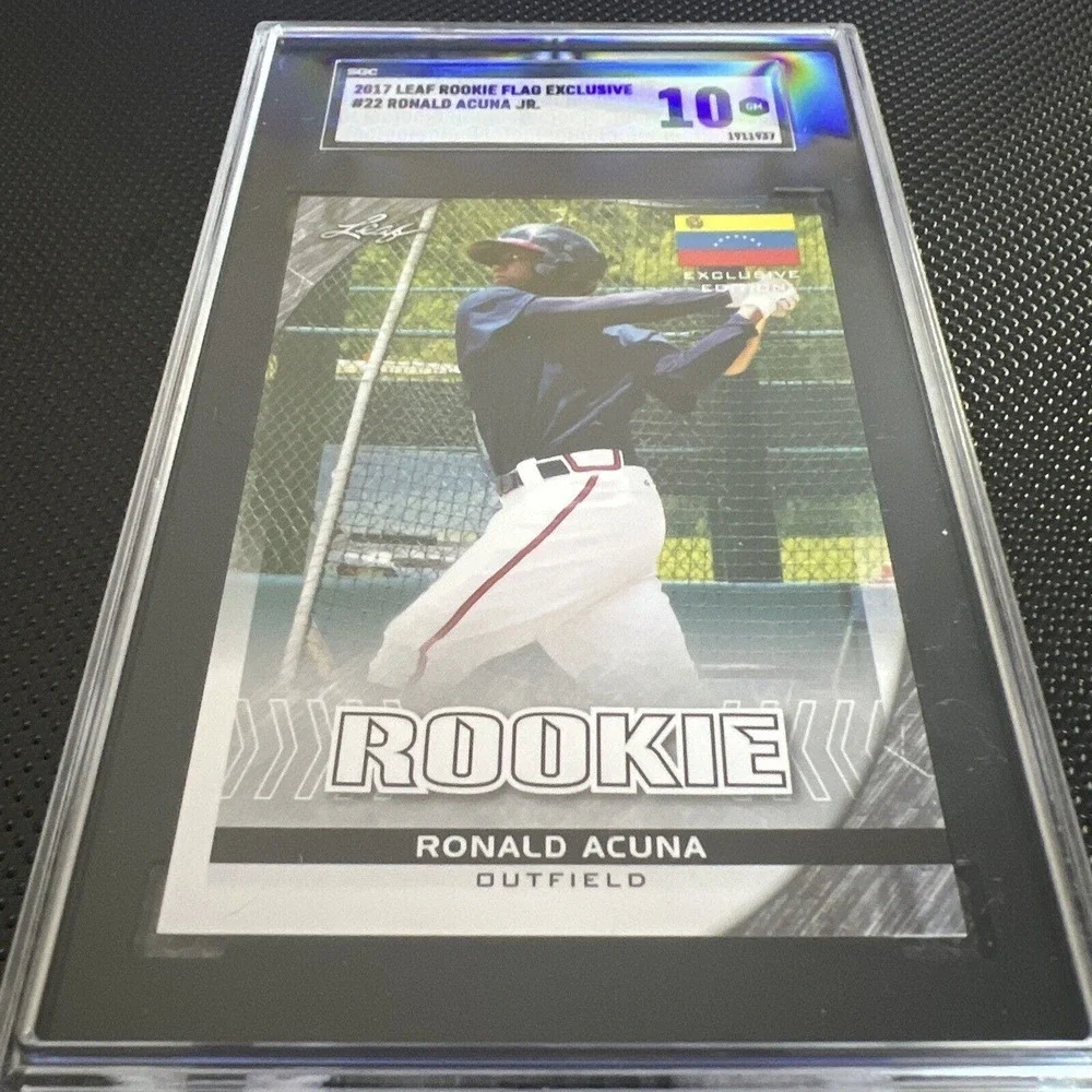 2017 Leaf Rookie Flag Exclusive Edition Ronald Acuna Rookie gem mint 10 #22